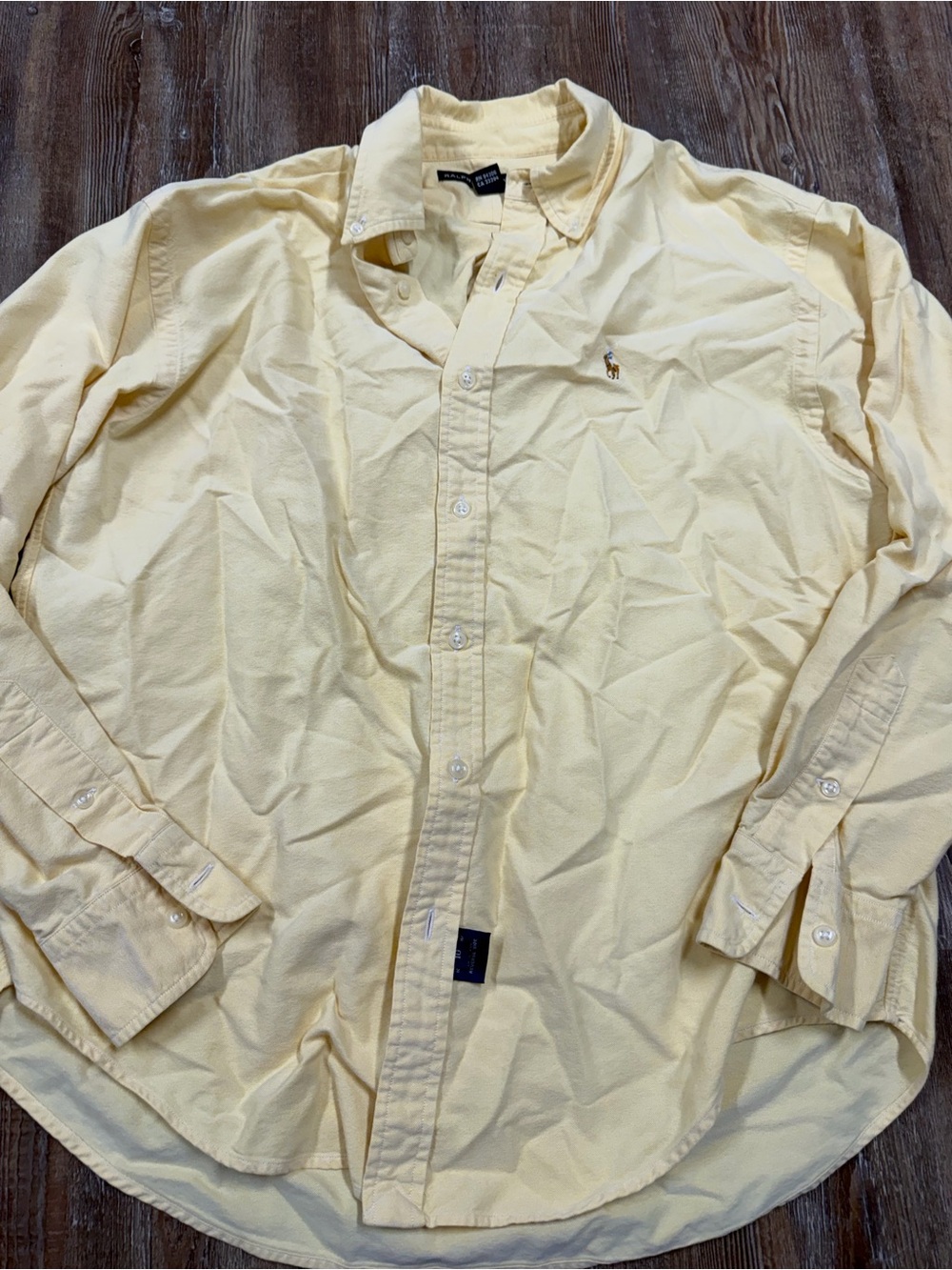 Ralph Lauren Sport classic preppy yellow button-up shirt
